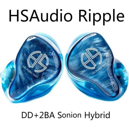 HSAudio Ripple DD+2BA Hybrid Sonion Hifi Music Monitor Audiophile Musician 2Pin 0.78mm Earphones Headphones PK FLC8S Adonis NM2