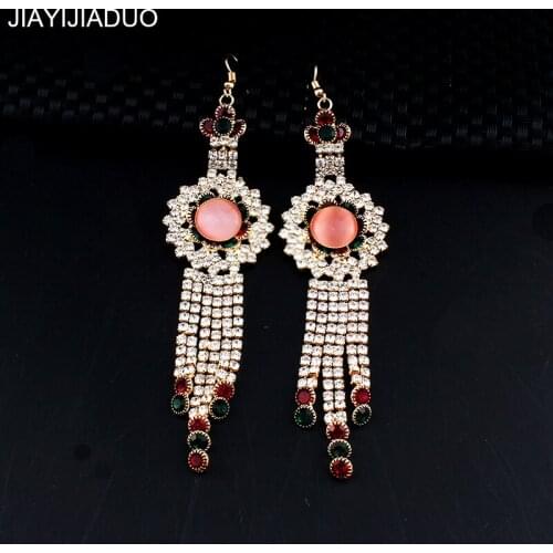 Jiayi jiaduo Wedding Bride Women Jewelry Earrings for Dress Accessories Vintage Long Tassel Earrings Gifts dropshipping new