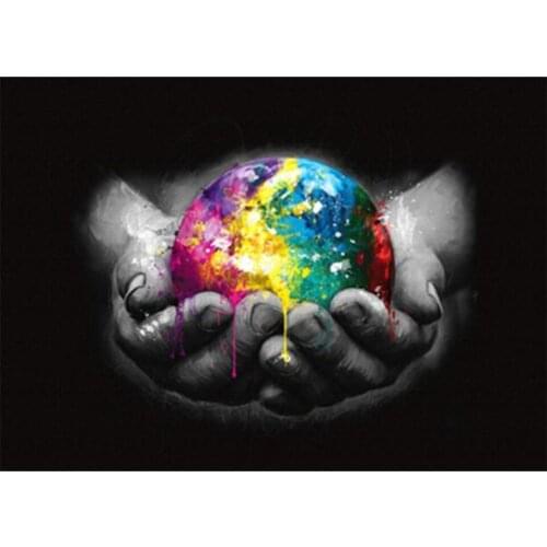 Earth In The Palm of Your Hand Full Square Drill Diamond Painting Mosaic Pattern Rhinestones Diamond Embroidery Cros Stitch Kits