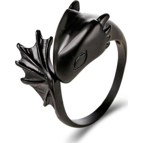 Retro Punk Dragon Ring for Men Women Exaggerated Silver Color Opening Adjustable Rings Anillo Hombre Bijoux