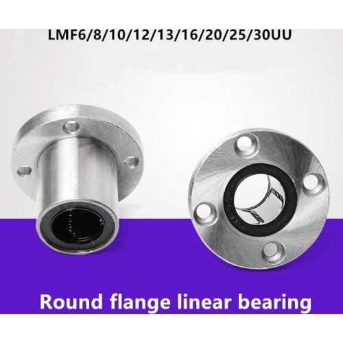 Round flange linear bearing LMF6UU LMF8UU LMF10UU LMF12UU LMF13UU LMF16UU LMF20UU LMF25UU LMF30UU 8mm linear rod CNC 3D printer