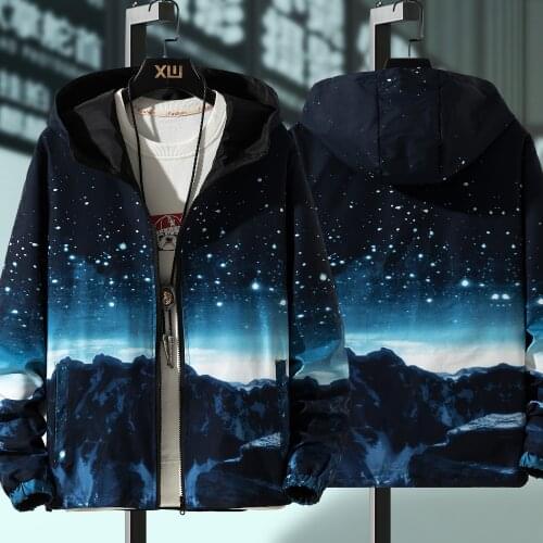 "Jacket Men Fashion Spring Autumn Men Casual Streetwear Hoodie Large Size Clothes Windbreaker Coat Male Outwear 7XL Cuff Style"