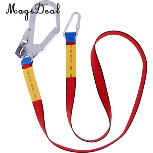 MagiDeal Outdoor Climbing Harness Belt Safety Lanyard Fall Protection with Carabiner for Hiking Camping Travell Accessories
