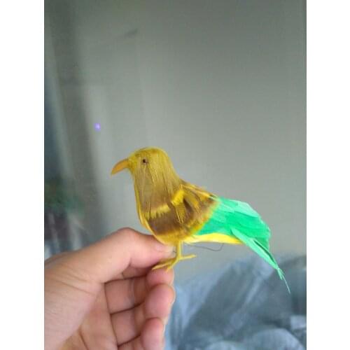 Small cute simulation yellow&green bird model foam&furs bird doll gift about 12cm 1118