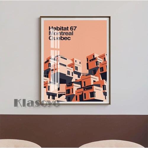 Montreal Quebec Habitat 67 Architectural Aesthetics Poster Building Design Wall Stickers Geometry Abstract Art Prints Poster