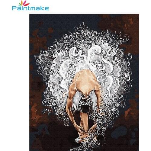 Paintmake Portrait DIY Paint By Numbers no frame Abstract Girl Dancer Canvas Painting For Home Room Decor Wall Art picture Gift