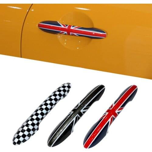 2Pcs Union Jack Door Handle Knob Sticker Cover Case Shell Housing For Mini Cooper One S Hatchback F56 JCW F57 Car Accessories