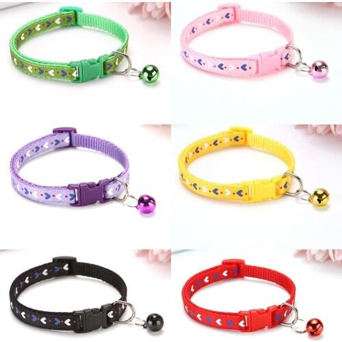 New Pet Love Section Bell Collar Adjustable Cat Dog Pet Collar Neck Collar For Small Medium Large Dog Accessories Supplies