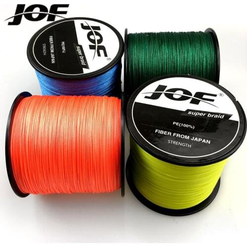 JOF 8 Strands 500M 300M 100M Fishing Line Multicolor PE 100% Multifilament carp sea fishing Braided