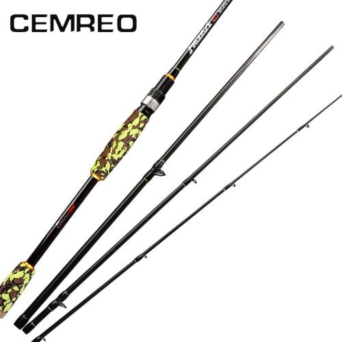 CEMREO Brand Fishing Rod Travel Ultra Light Spinning 2.1/2.4m 4 Section Lure 7-15g M Action Fishing Tackle