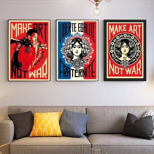 Make Art Not War Pop Bar Posters and Prints Canvas Painting Wall Pictures for Living Room Abstract Decoration Home Decor Obrazy