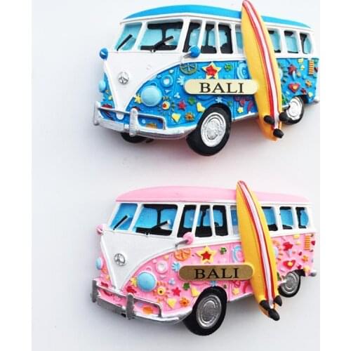 QIQIPP Creative Magnetic Fridge Magnet Bali Tourism Memorial Handmade Painted Three-dimensional RV Decoration Crafts