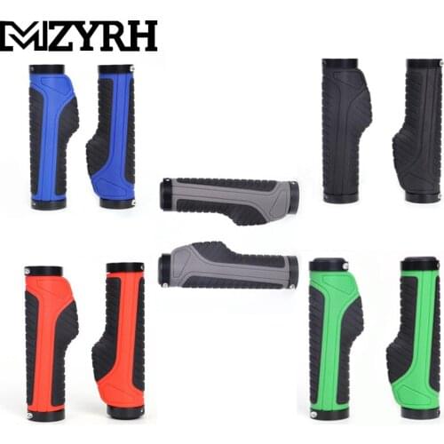5 Colors 1 Pair Cycling Lockable Hand Bicycle Handlebar Grips Widen Holding Surface Rubber Bike Grips with Aluminum Lock Bicycle
