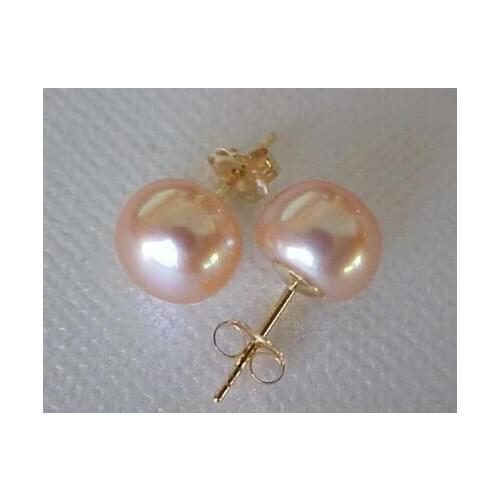 Baroque AAA 10-11mm South Sea pink Pearl Earrings