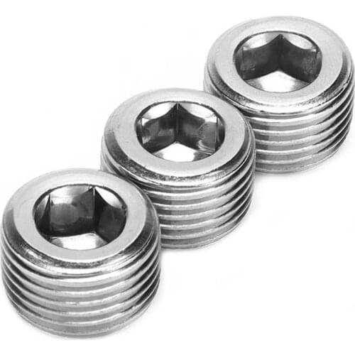 Pipe Plug Male Thread Fitting Pipe Plug Male Thread Countersunk Acid-Resistance Internal Hex Thread Male Plug 1/2in NPT for Car