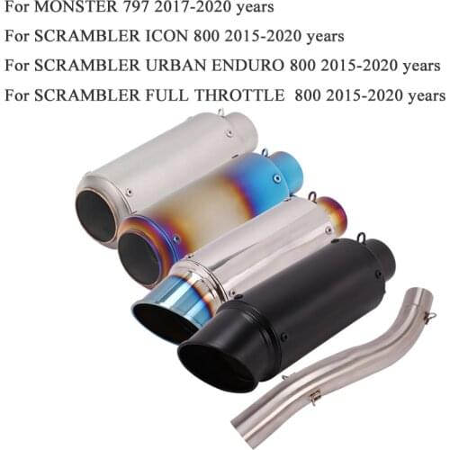 Slip On For DUCATI Scrambler ICON 800 Monster 797 Motorcycle GP Exhaust Escape Modified Middle Tube Link Pipe Muffler