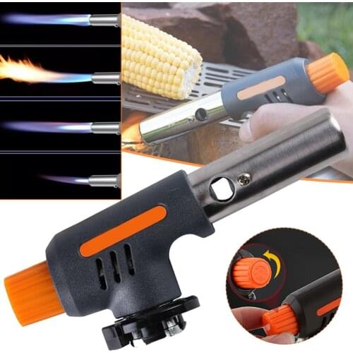 Automatic Ignition Baking Welding Tool Gas Torch Flamethrower Butane Burner for BBQ Camping Outdoor Hiking Fire Flame Gun Ship