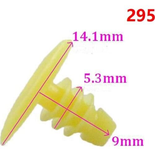 Universal 5mm Yellow Plastic Screw Fastener Clip Door Fender Trim Retainer Rivet