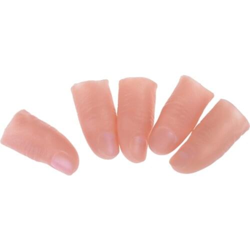 New 5 Pcs Soft Thumb Tip Finger Fake Magic Tricks Vinyl Toys Funny Prank Tricky Toy Fake Parts Funny Toys Joke Makers