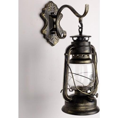 Restaurant Outdoor Waterproof A1 Retro nostalgia antique lantern kerosene industrial wind Cafe creative LED Wall Lamps FG235