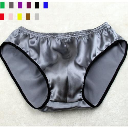 Plus Size Panties 100% Mulberry Silk Men Pure Silk Sexy Low-waist Briefs L/XL/XXL FREE SHIPPING