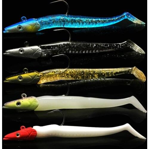 1pcs 110mm Jig Fish Head Sinking Fishing Jigging Lead Fish Lure Vivid Body Soft Bait