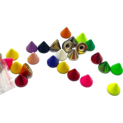 10pcs Tape Rivets Cone Shape Spikes Screwback Studs DIY Craft Cool Punk Metal Kit for Belts Jackets Leather Crafts