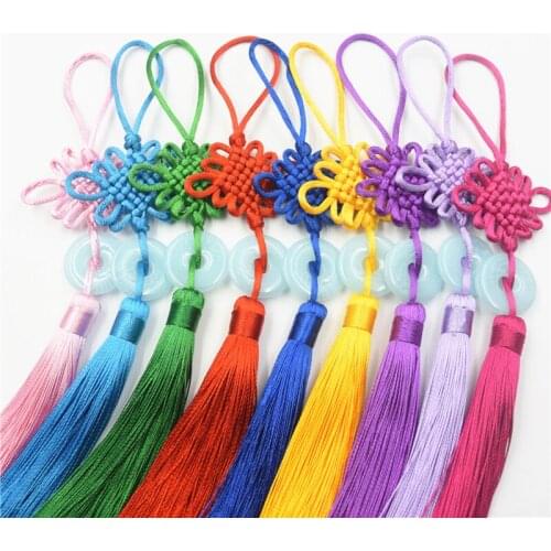 High quality 1 pcs Small new Chinese knot tassel pendant Imitation of jadeite jade piece 8 dish phnom penh pendant gift pendant