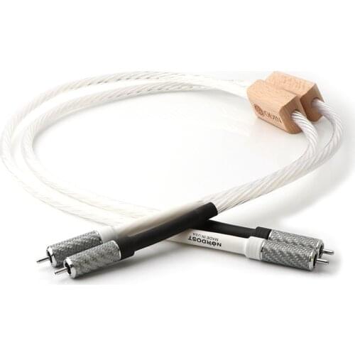 Pair High quality 7n silver plated occ copper audio interconnect wire ,cable with carbon fiber RCA connector plug