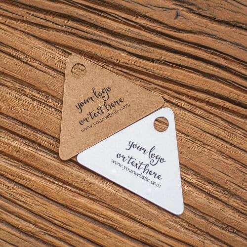 50.8x38.1mm Triangular Label Special-Shaped Paper Products Jewelry Label Paper Tag Label Content Can Be Customized Handmade