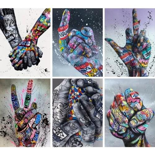 5D Diy diamond painting Graffiti hands Full Drill embroidery cross stitch mosaic Craft Kits Home Decor Christmas Gift