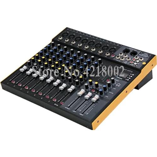 8 Channel Mixer With Reverberation Bluetooth USB Karaoke Recording Conference Stage Wedding Performance Microphone Mixer System