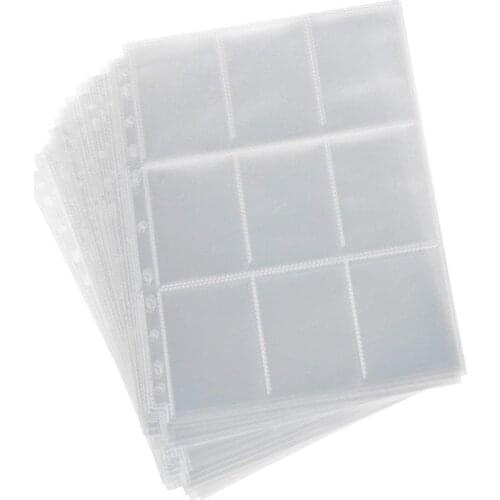 90 Pockets Trading Gaming Card Sleeves Storage Wallets Album Pages Collection Coin Holders Wallets Sleeves Set Photo Albums