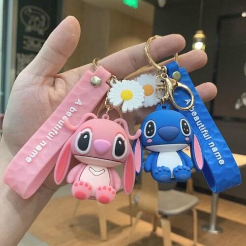 Lilo Stitch Couple Anime Figure Doll Stitch Keychain Toy Accessories Backpack Pendant Kids Childrens Birthday Gift