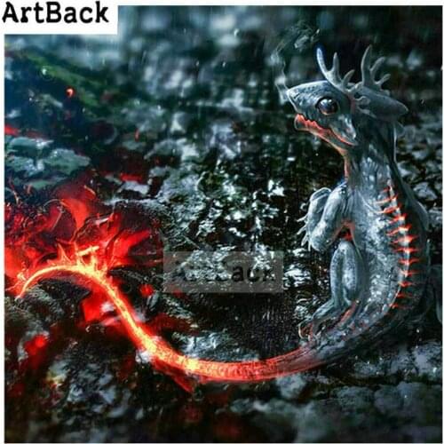 ARTBACK 5d diy diamond painting dragon animal 3d full square drill diamond embroidery rhinestone home decoration