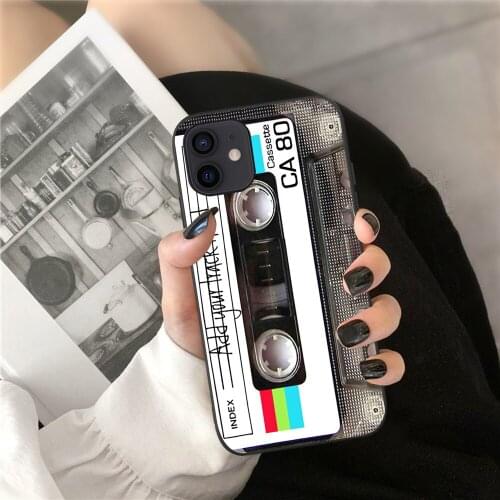 Retro Tape Print Cases For iPhone12 11 Pro Max Silicone Phone Case For iPhone X XR XS Max 6S 7 8 Plus 12 Shockproof Case Cover