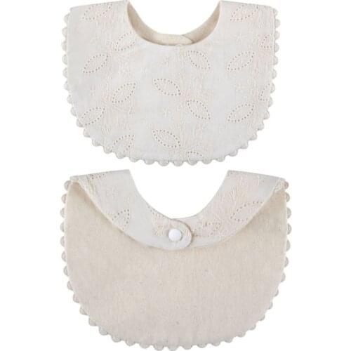 Baby Bibs Newborn Embroidery Floral Princess Cotton Bandana Feeding Saliva Towel