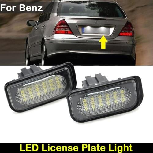 For Benz C-CLASS W203 CLK Convertib A209 W209 CLK C209 SL R230 Chrysle Crossfir white LED license plate light number plate lamp