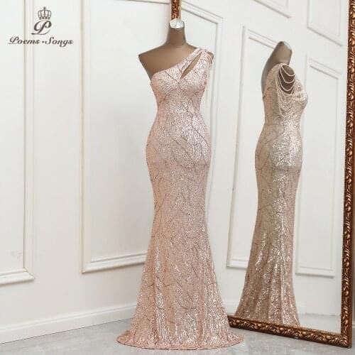 Elegant one shoulder evening dress robe de soiree de mariage vestido de fiesta de boda bridesmaid dress mariage robe vestidos
