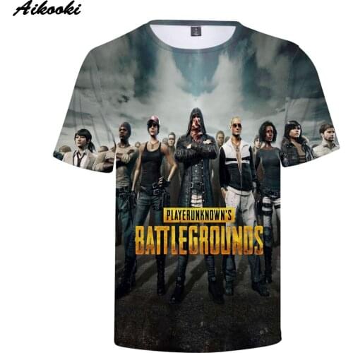 Aikooki Short Sleeve 3D PUBG T-Shirt Men/Women Hip Hop Fashion Print Game PUBG 3D T shirt Boys/girls Summer Top Casual Tee shirt