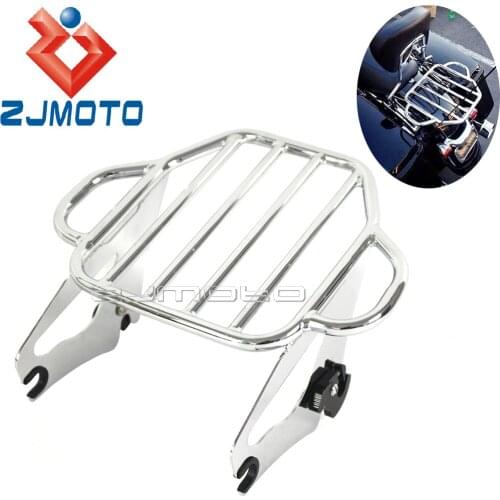 Chrome Detachable Steel Luggage Rack For Harley Touring 2009-2016 Road King Street Road Electra Glide FLHR FLHT FLHX FLTRX