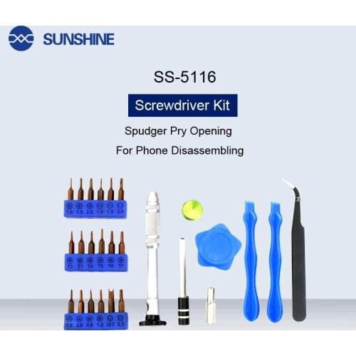 SS-5116 Phone Repair Tools Screwdriver Kit Spudger Pry Opening Screwdriver Tweezers Set For iPhone Samsung Disassembling Repair