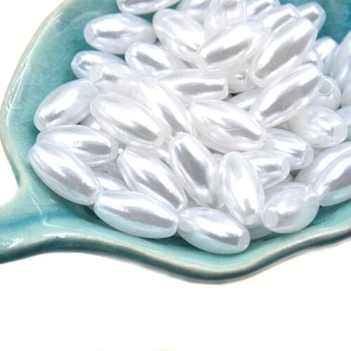 New 6*12mm100Pcs/Lot Rice Shape Multi-Colors Imitation Pearls Beads Crafts Decoration for DIY Bracelets Necklaces Jewelry Making