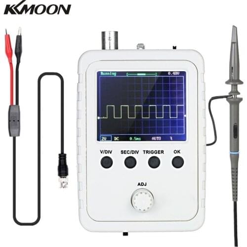 KKmoon 2.4" Portable Mini TFT Digital Oscilloscope Logic Analyzer Kit with Power Adapter and BNC-Clip Oscilloscope Cable Probe