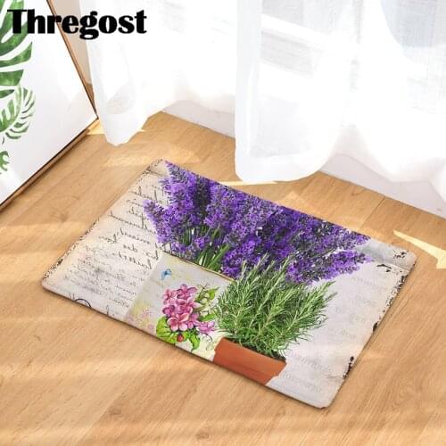 Beautiful Flannel Floral Printed Doormat for Entrance Door Welcome Mats Home Decor Rugs 3D Carpet Hallway Bedroom Floor Mat