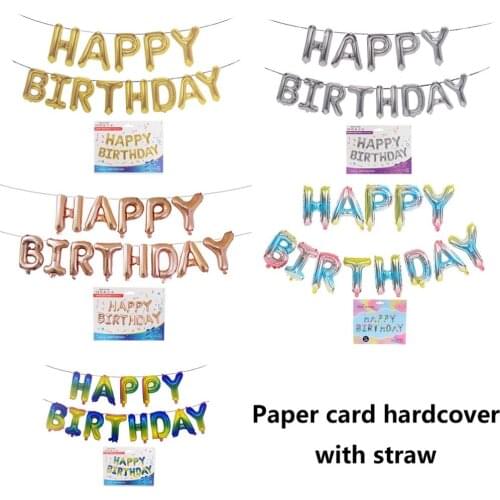 Colorful 16 inch Letters HAPPY BIRTHDAY Foil Balloons Happy Birthday Party Decoration Kids Alphabet Air Balloon