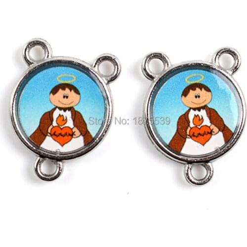 Lovely Carton Child Jesus Rosary Center Medals Two Side Same Image