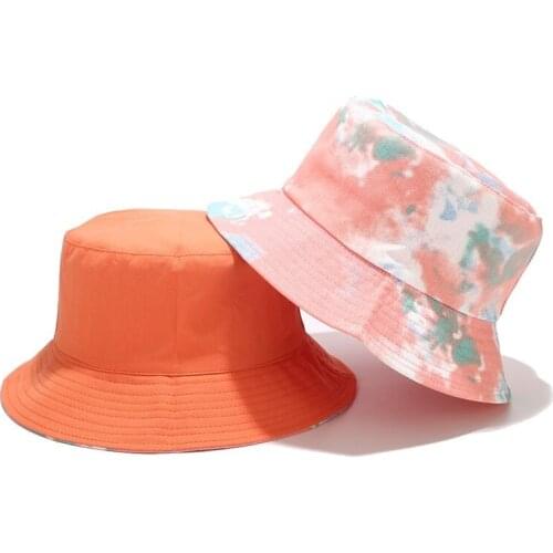 Fashion Double-sided Bucket Hat Tie-dye Fisherman Caps Sun Hats Outdoor Casual Sun Hat In Summer