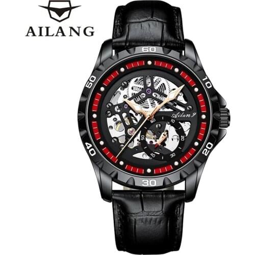 AILANG Fashion Casual Sport Waterproof Luminous Mens Wrist Watch Automatic Skeleton Tourbillon Mens Watches Brand Luxury 6021