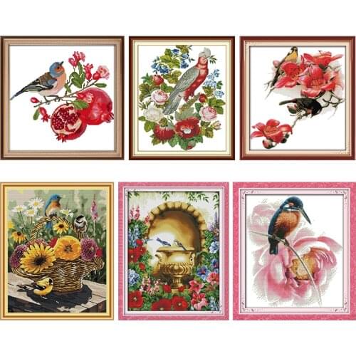 Joy Sunday Cross Stitch Kit Alcedo Atthis Bengalensis Stamped Embroidery Needlework 11CT 14CT Counted Patterns Printed Decor Set